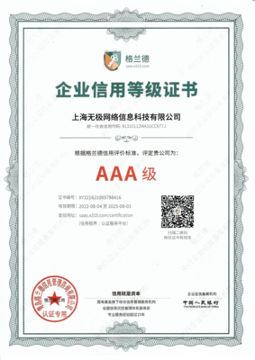 企业信用等级证书-AAA级